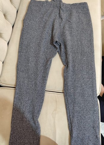 Gri Örgü Kadın Rahat Kumaş Pantolon - Görsel 2