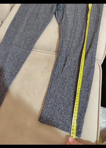 Gri Örgü Kadın Rahat Kumaş Pantolon - Görsel 3