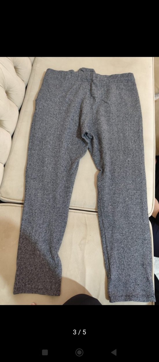 Gri Örgü Kadın Rahat Kumaş Pantolon - Görsel 2