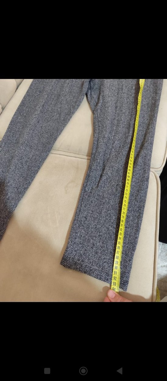 Gri Örgü Kadın Rahat Kumaş Pantolon - Görsel 3