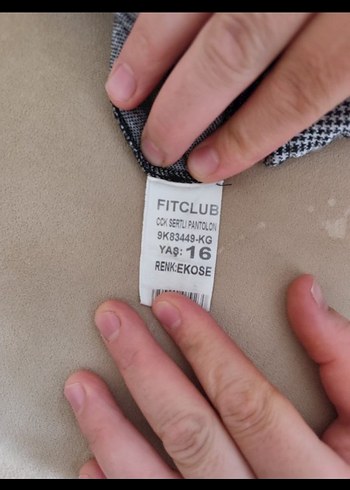 Gri Ekose Desenli  Regular Fit Kadın Kumaş Pantolon - Görsel 5