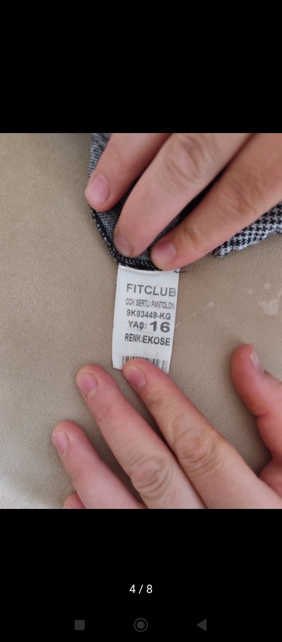 Gri Ekose Desenli  Regular Fit Kadın Kumaş Pantolon - Görsel 5