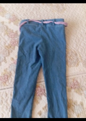 Kız Çocuk Mavi Elastik Bel Denim Pantolon - Görsel 2