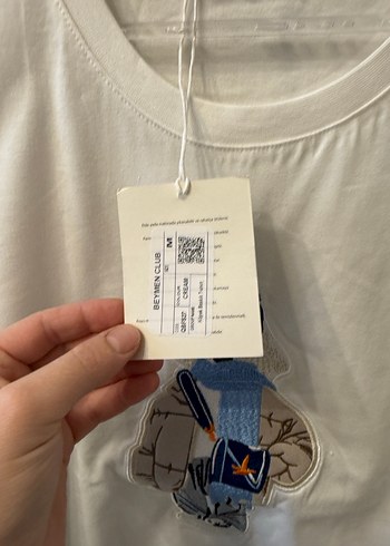 Kadın Beyaz Baskılı Kısa Kollu Tişört - Görsel 4