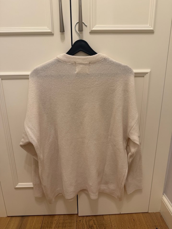 Nakışlı Bej Kadın Triko Kazak - Görsel 2