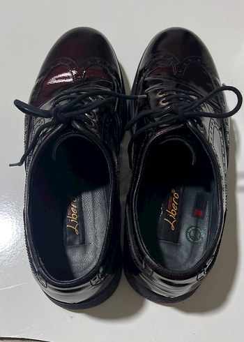 Kadın Bordo Parlak Deri Klasik Ayakkabı - Görsel 4