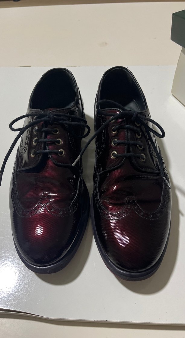 Kadın Bordo Parlak Deri Klasik Ayakkabı - Görsel 2