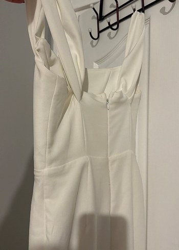 Beyaz Midi Straplez Gelinlik - Görsel 3