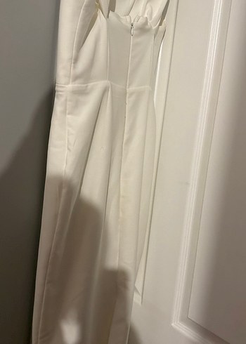 Beyaz Midi Straplez Gelinlik - Görsel 4