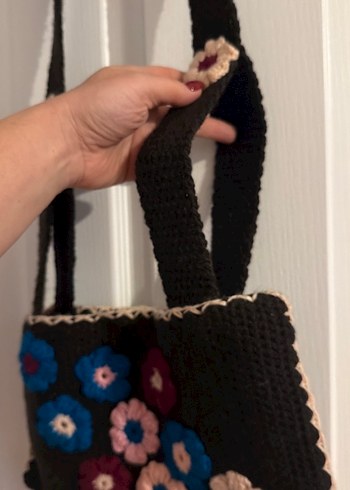 Nakışlı Çok Renkli Örgü Kadın Çantası - Görsel 5