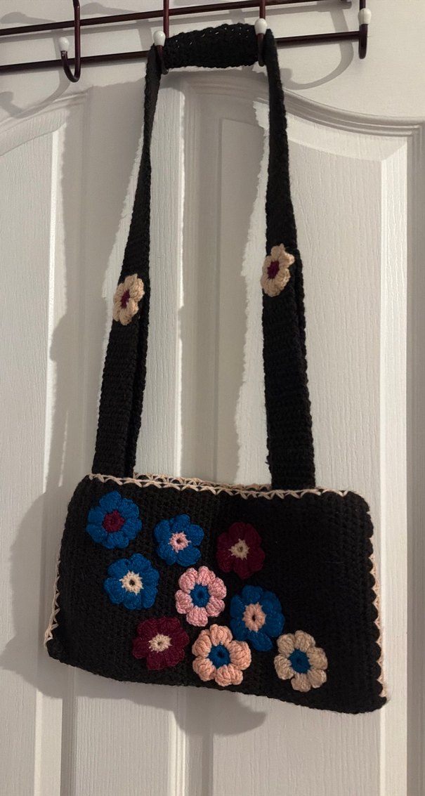 Nakışlı Çok Renkli Örgü Kadın Çantası - Görsel 2