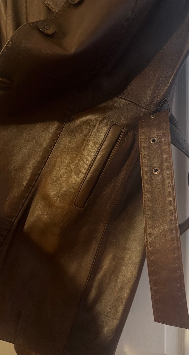 Kahverengi Kürklü Deri Kadın Ceket - Görsel 5