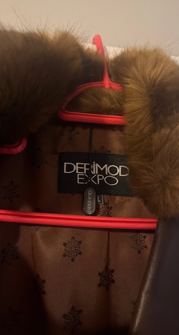 Kahverengi Kürklü Deri Kadın Ceket - Görsel 2