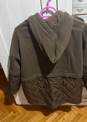 Kadın Kahverengi Kapüşonlu Fermuarlı Sweatshirt - Görsel 4