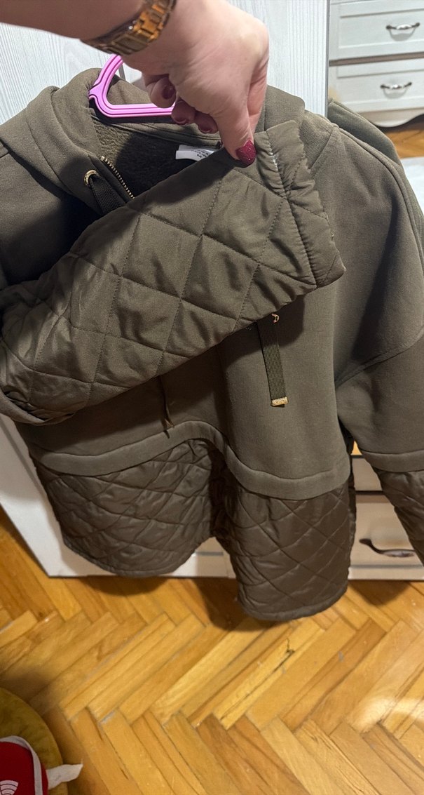 Kadın Kahverengi Kapüşonlu Fermuarlı Sweatshirt - Görsel 3