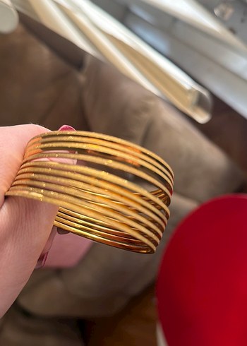 Altın Renkli Elastik Kadın Bileklik 10 adet - Görsel 5