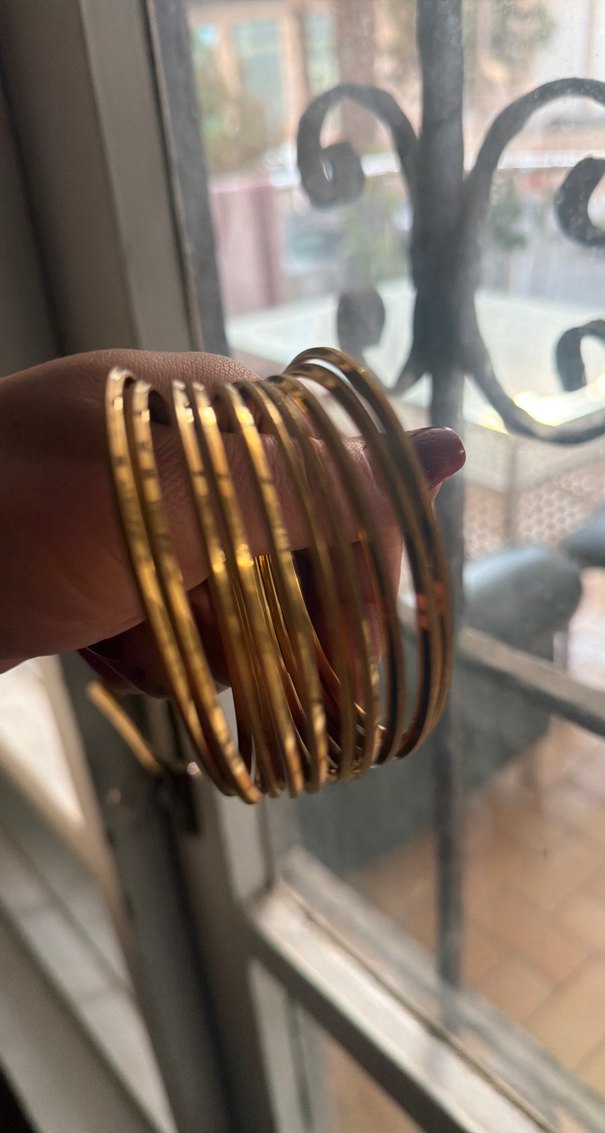 Altın Renkli Elastik Kadın Bileklik 10 adet - Görsel 4