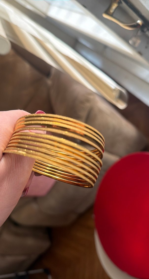 Altın Renkli Elastik Kadın Bileklik 10 adet - Görsel 5