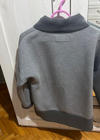 Kadın Gri Kapüşonsuz Sweatshirt - Görsel 5