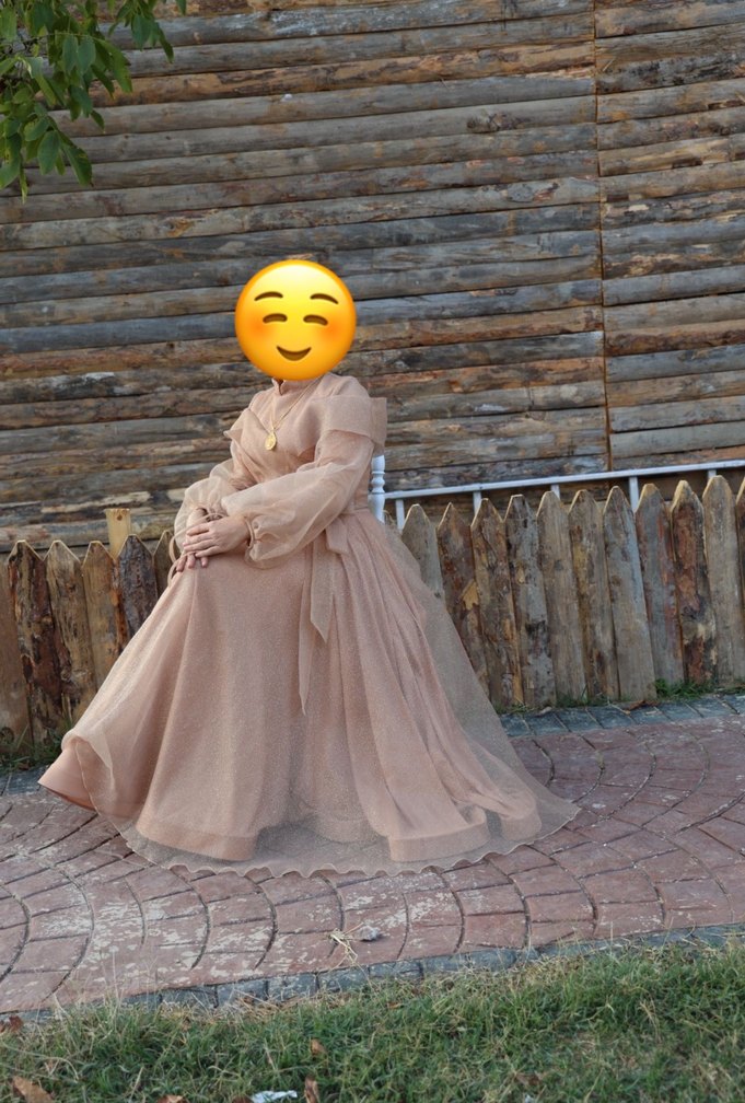 Bej Bohem Uzun Dökümlü Kadın Elbise - Görsel 2