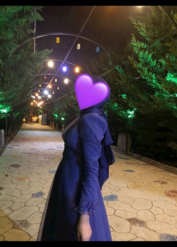 Uzun Mor Gotik Abiye Elbise - Görsel 2