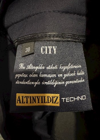 Lacivert Kemerli Kadın Ofis Pantolonu - Görsel 3