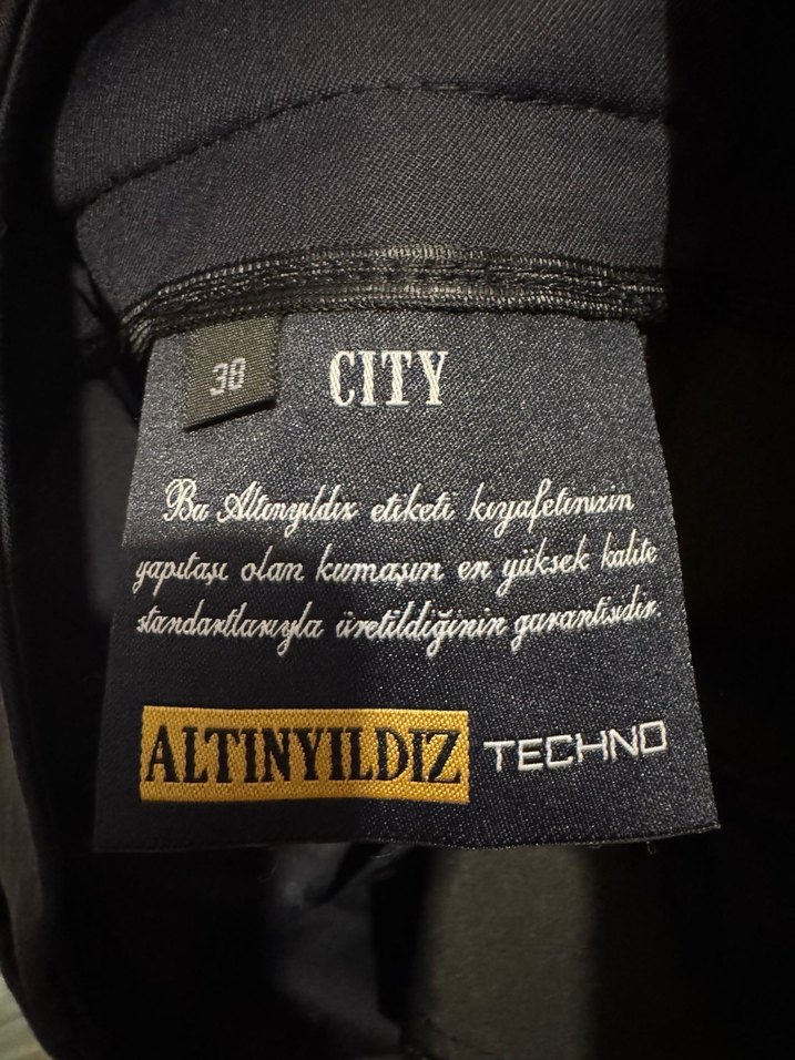 Lacivert Kemerli Kadın Ofis Pantolonu - Görsel 3