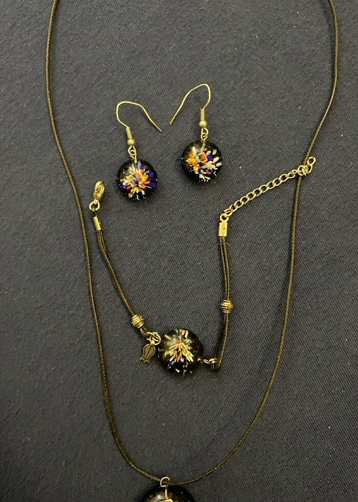 Cam kolye takim set - Görsel 3