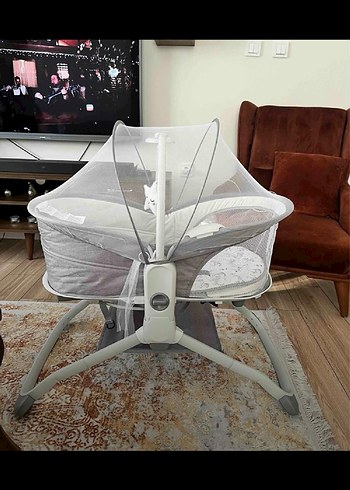 Gri Çok Fonksiyonlu Bebek beşik - Görsel 4
