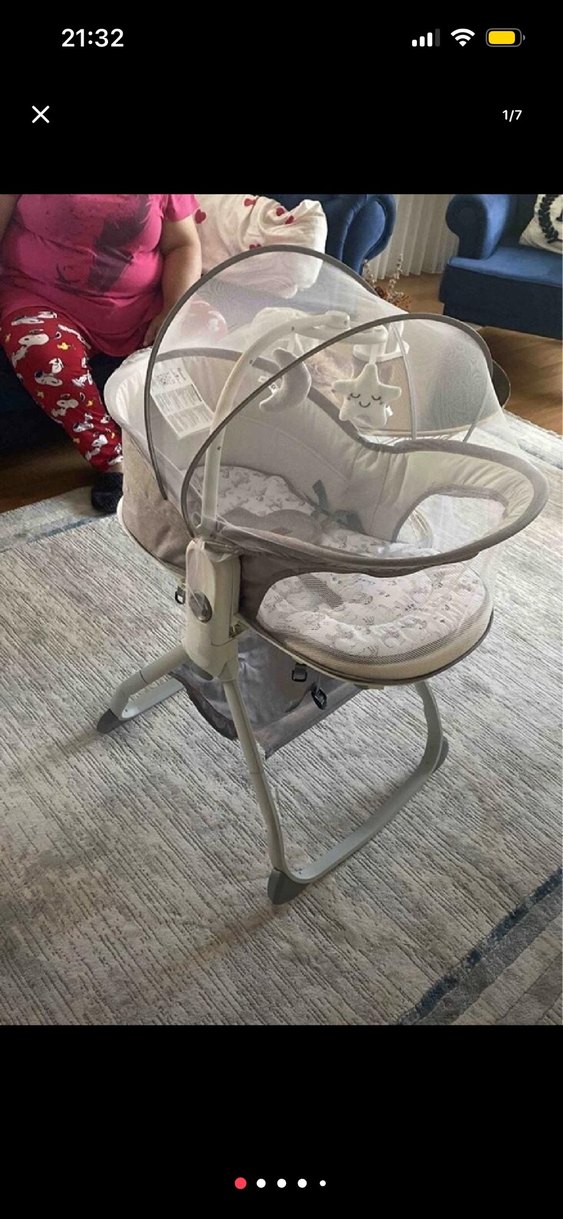 Gri Çok Fonksiyonlu Bebek beşik - Görsel 5