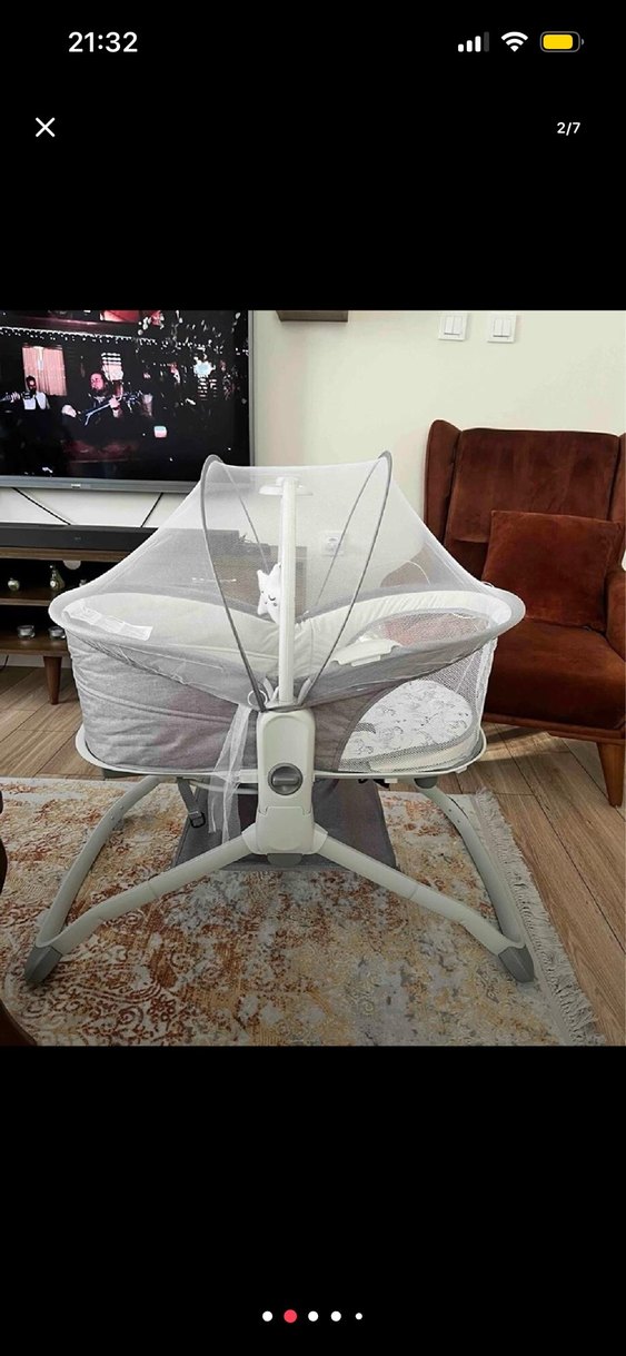 Gri Çok Fonksiyonlu Bebek beşik - Görsel 4