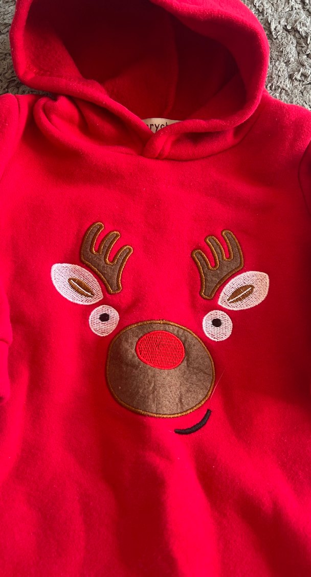 Kırmızı Nakışlı Erkek Bebek Polar Tulum - Görsel 2