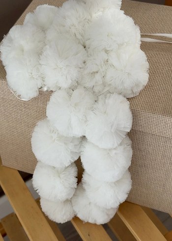 Beyaz pon pon cibinlik süsü - Görsel 2