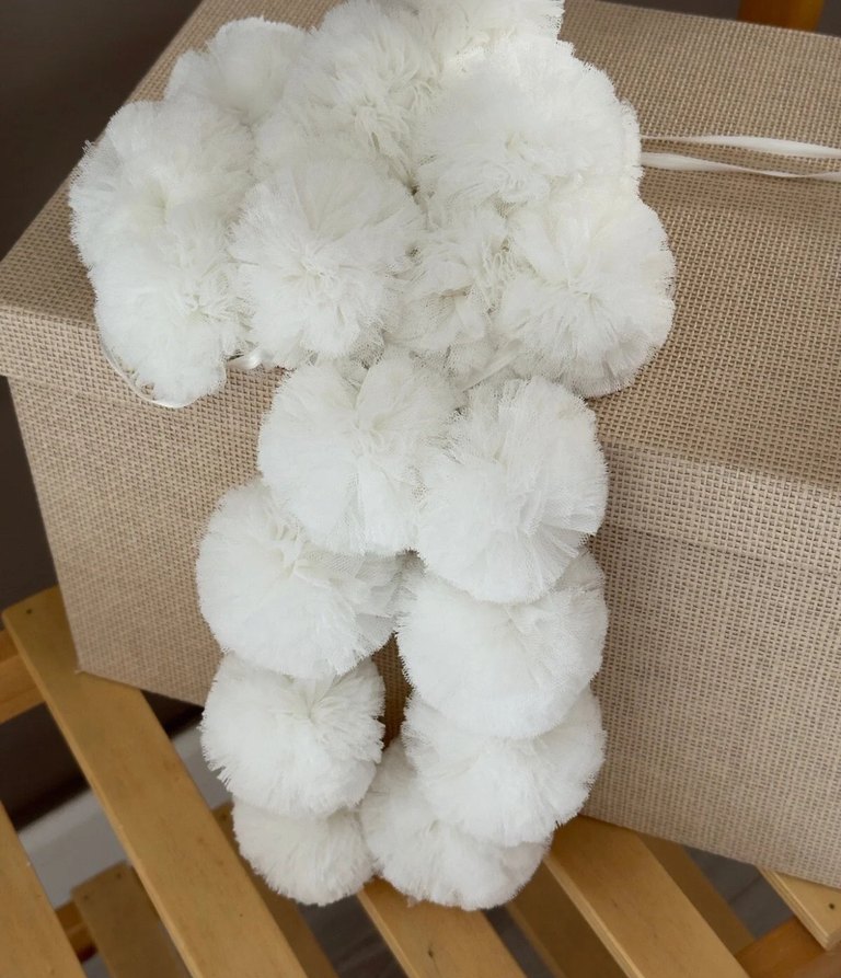 Beyaz pon pon cibinlik süsü - Görsel 2