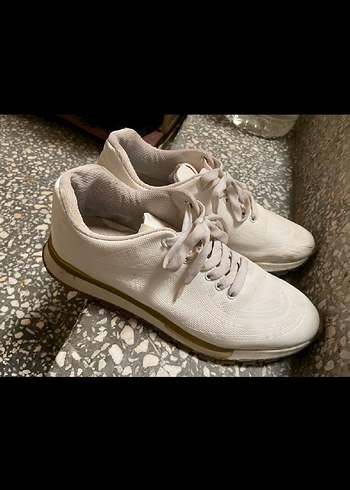 Beyaz Erkek Bağcıklı Dolgu Topuk Spor Ayakkabı - Görsel 4