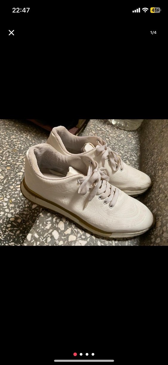 Beyaz Erkek Bağcıklı Dolgu Topuk Spor Ayakkabı - Görsel 4