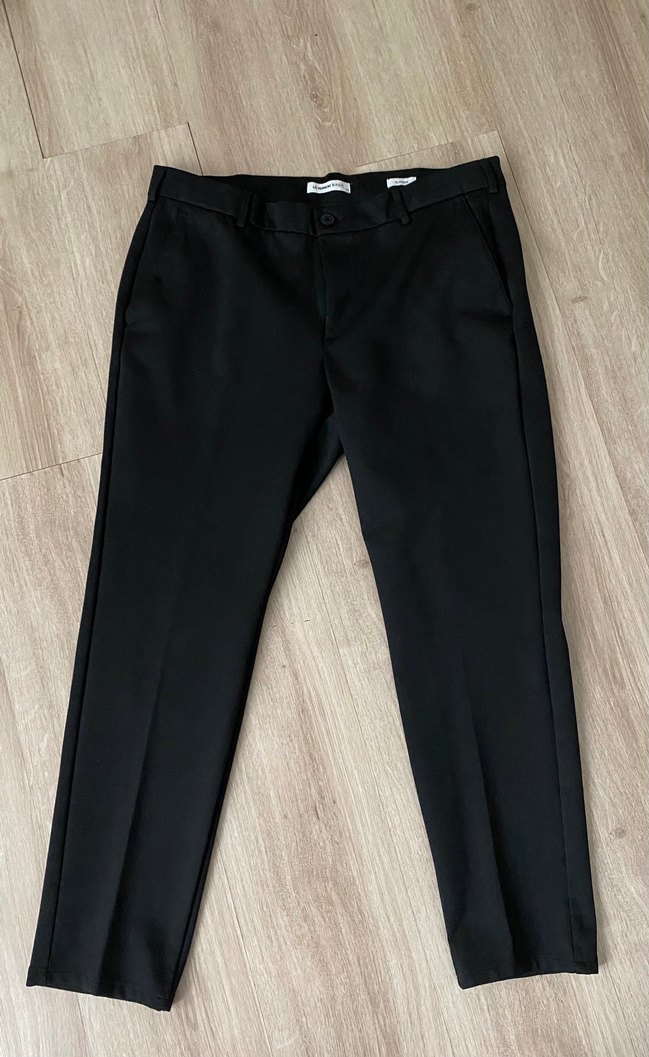 Siyah Erkek Dar Kalıp Chino Kumaş Pantolon - Görsel 4