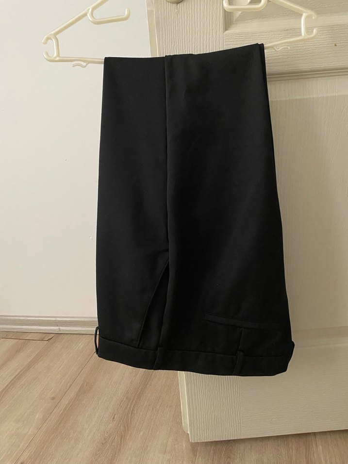 Siyah Erkek Dar Kalıp Chino Kumaş Pantolon - Görsel 2