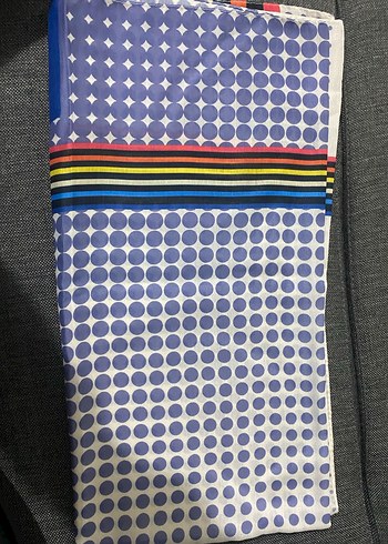 Piliseli Çok Renkli Retro Kadın eşarp/fular - Görsel 2