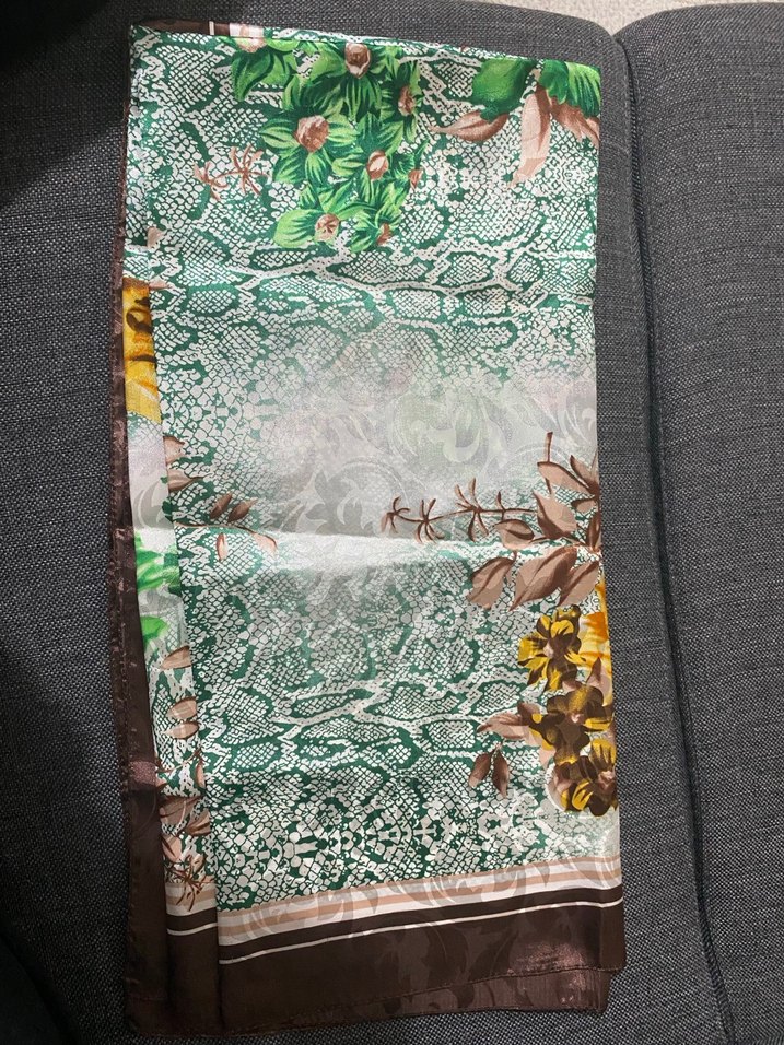 Kahverengi Vintage Kadın eşarp/fular - Görsel 2