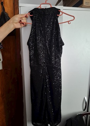 Siyah Parlak Mini Abiye Elbise - Görsel 2