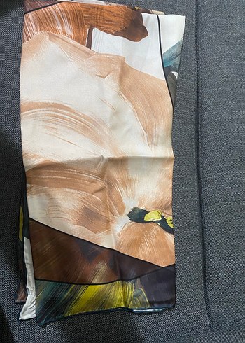 Kadın Kahverengi Desenli eşarp/fular - Görsel 2