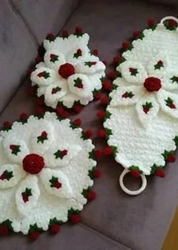 Kız Çocuk Yeşil Nakışlı Örgü Hırka ve Etek Takımı - Görsel 10