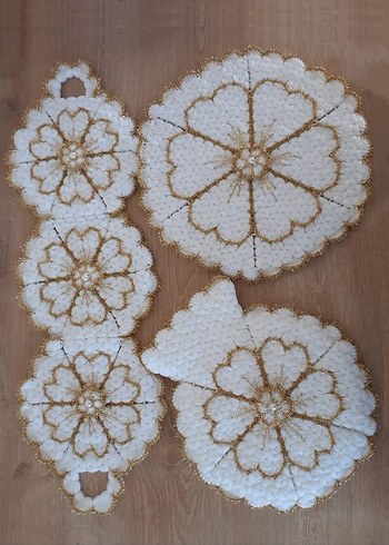 Kız Çocuk Yeşil Nakışlı Örgü Hırka ve Etek Takımı - Görsel 9