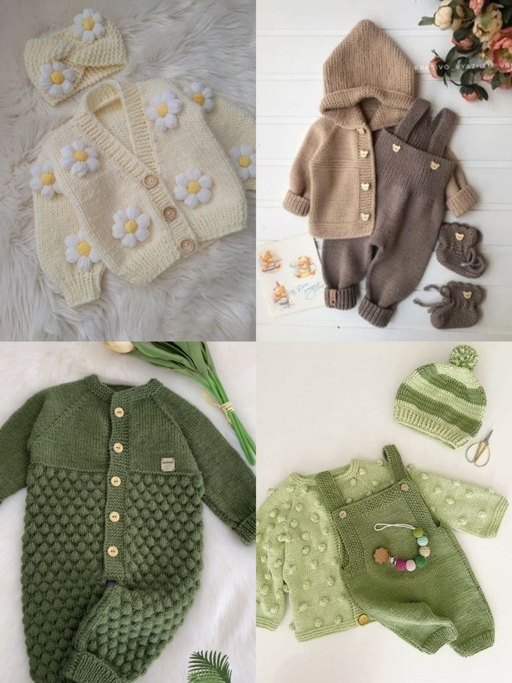 Kız Çocuk Yeşil Nakışlı Örgü Hırka ve Etek Takımı - Görsel 4