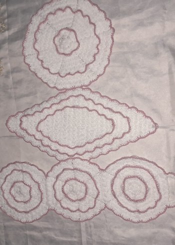 El Yapımı Beyaz Kırmızı Çiçekli Örgü Set - Görsel 4