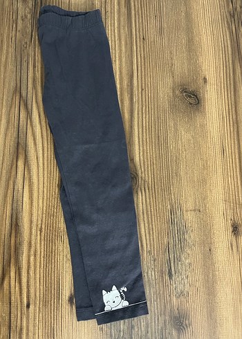 Kız Çocuk Gri Elastik Bel Denim Tayt - Görsel 2