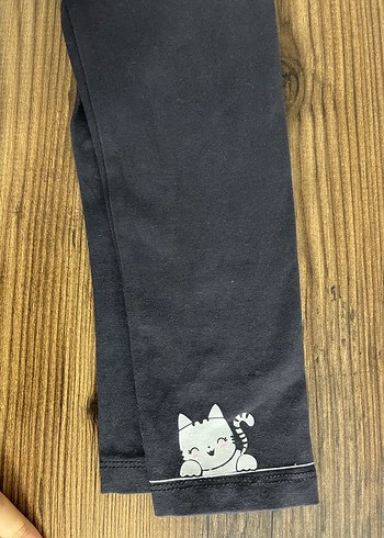 Kız Çocuk Gri Elastik Bel Denim Tayt - Görsel 3