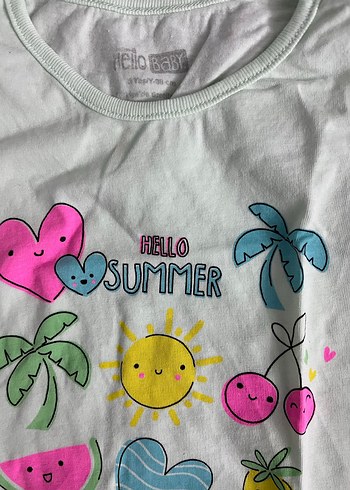 Kız Çocuk Pastel Renkli Baskılı Tişört - Görsel 2