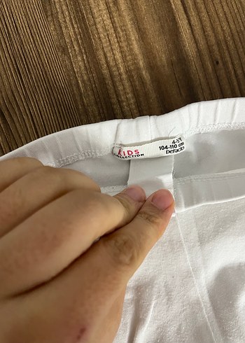 Kız Çocuk Beyaz Pamuklu Tayt - Görsel 2